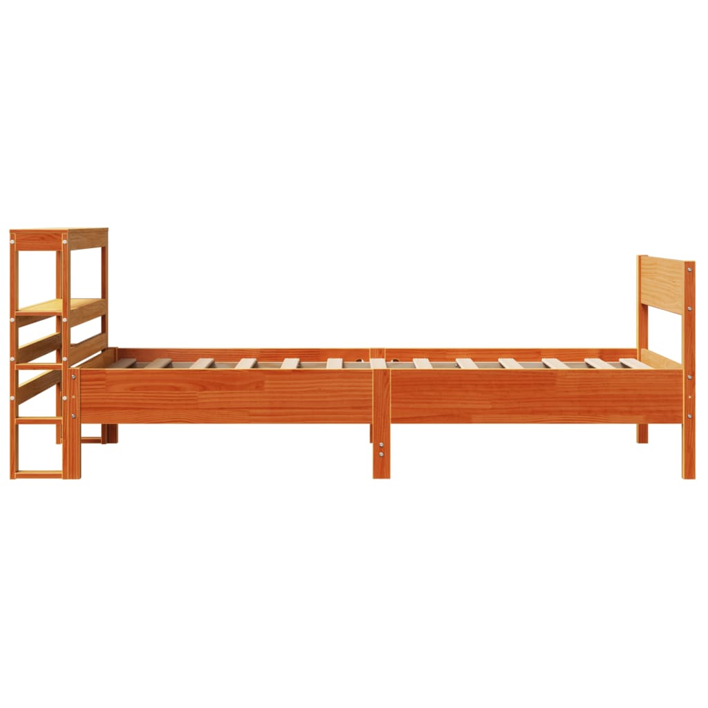 Bedframe zonder matras massief grenenhout wasbruin 100x200 cm is nu te koop bij PeponiXL, paradijselijk wonen!