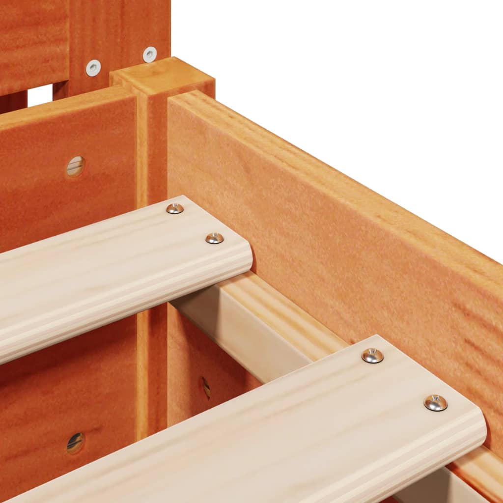 Bedframe zonder matras massief grenenhout wasbruin 100x200 cm is nu te koop bij PeponiXL, paradijselijk wonen!