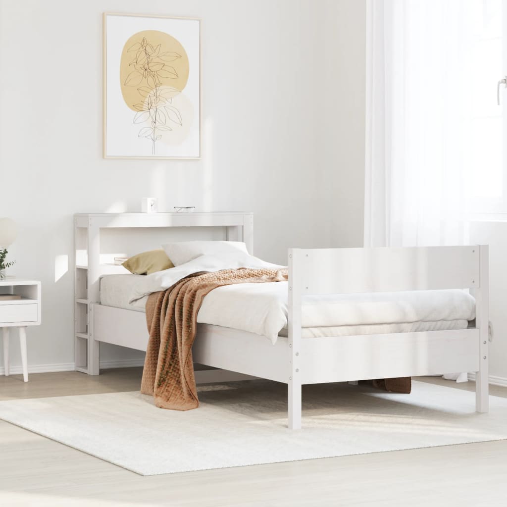 Bedframe zonder matras massief grenenhout wit 90x200 cm is nu te koop bij PeponiXL, paradijselijk wonen!
