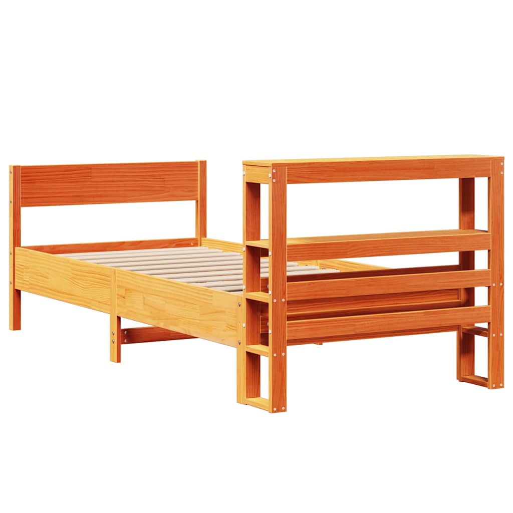 Bedframe zonder matras massief grenenhout wasbruin 90x200 cm is nu te koop bij PeponiXL, paradijselijk wonen!