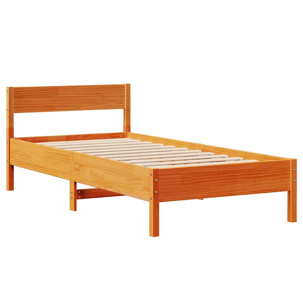 Bedframe zonder matras massief grenenhout wasbruin 90x200 cm is nu te koop bij PeponiXL, paradijselijk wonen!