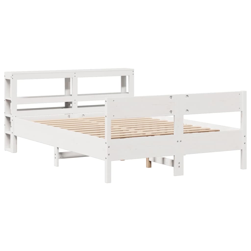 Bedframe zonder matras massief grenenhout wit 140x190 cm is nu te koop bij PeponiXL, paradijselijk wonen!