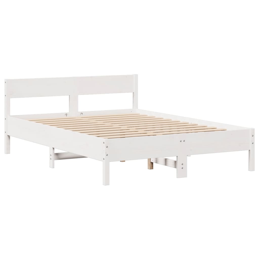 Bedframe zonder matras massief grenenhout wit 140x190 cm is nu te koop bij PeponiXL, paradijselijk wonen!