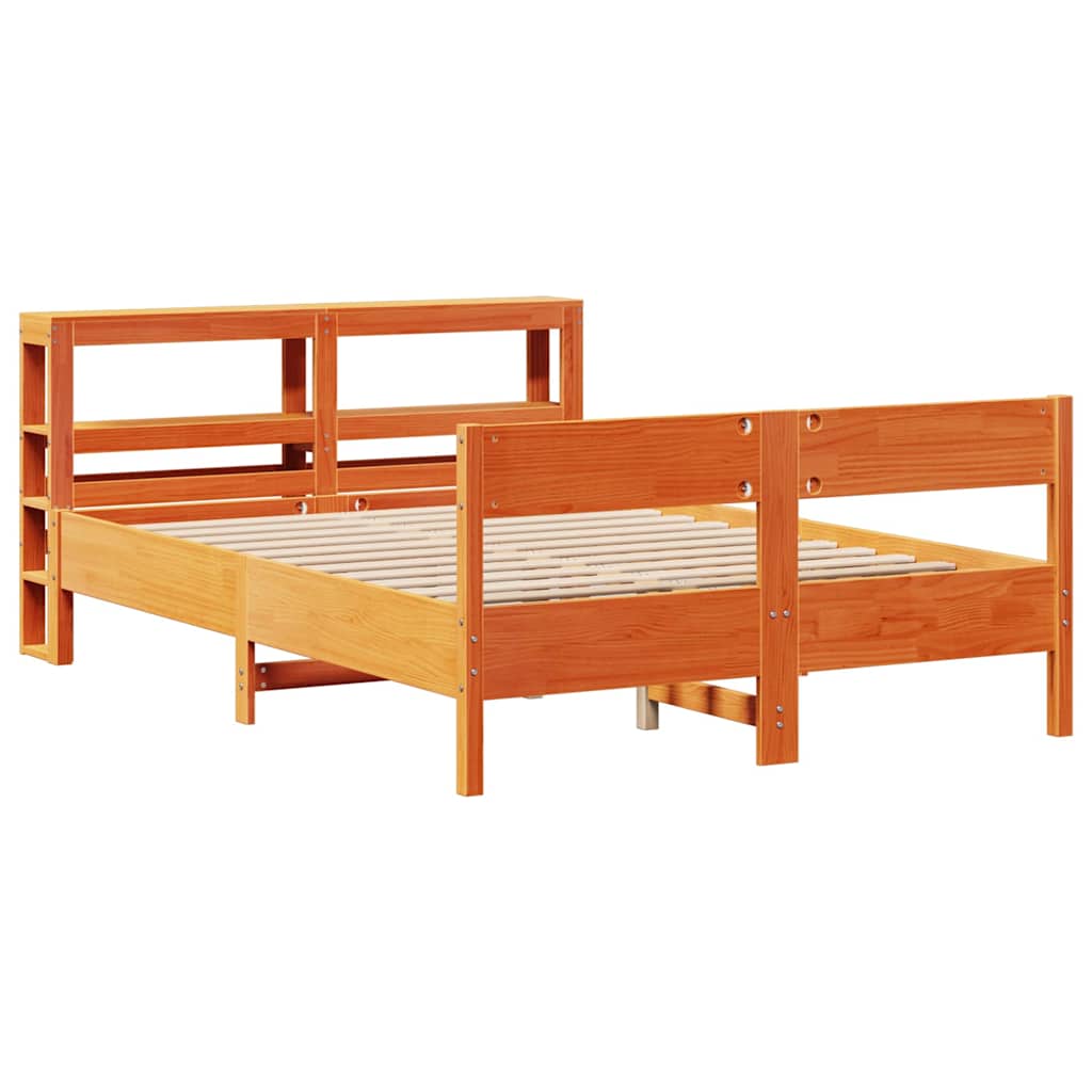 Bed met matras massief grenenhout wasbruin 140x190 cm is nu te koop bij PeponiXL, paradijselijk wonen!