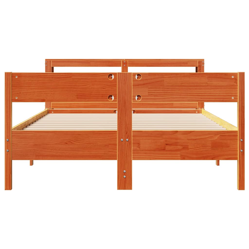 Bed met matras massief grenenhout wasbruin 140x190 cm is nu te koop bij PeponiXL, paradijselijk wonen!