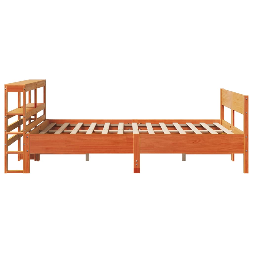 Bedframe zonder matras massief grenenhout wasbruin 135x190 cm is nu te koop bij PeponiXL, paradijselijk wonen!