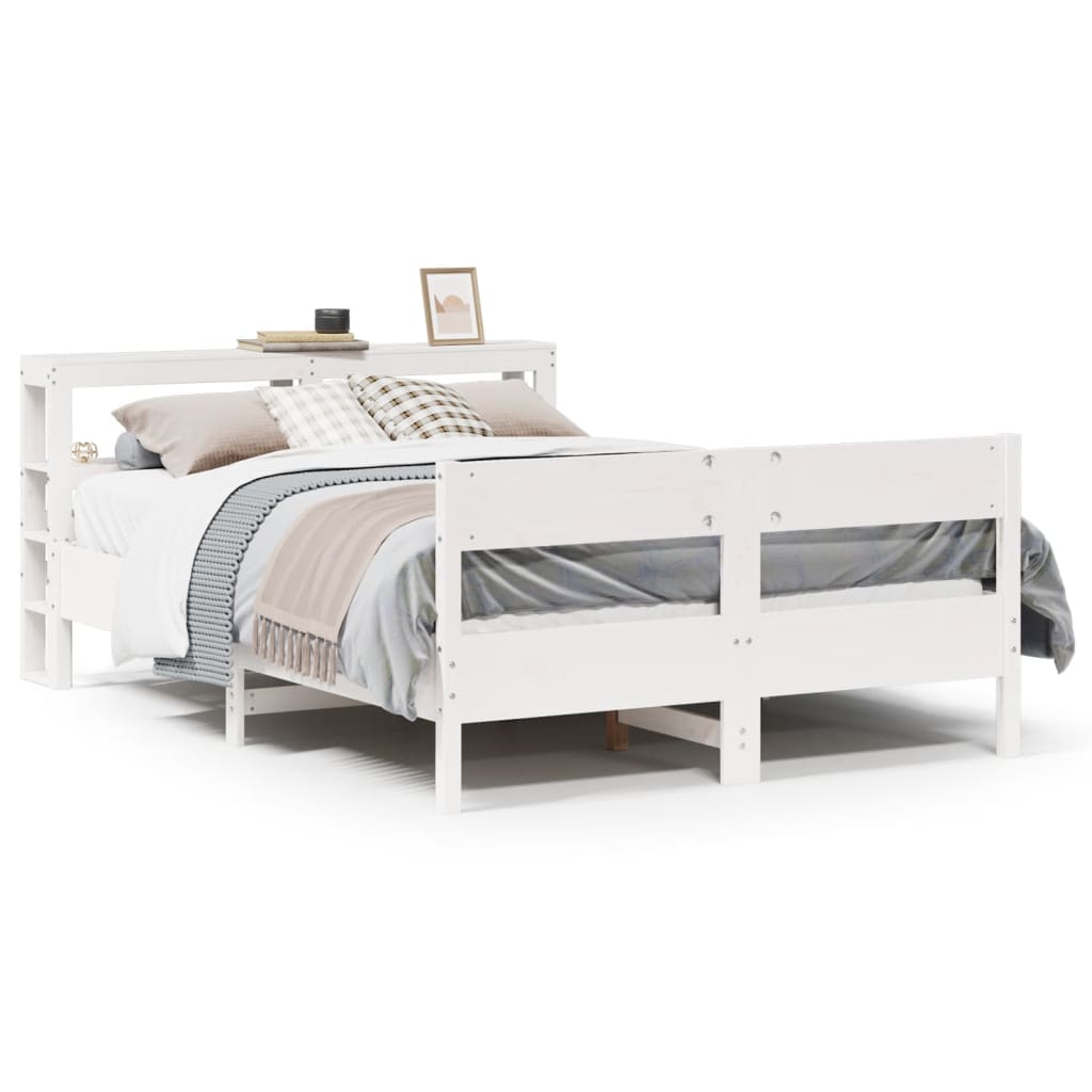 Bedframe zonder matras massief grenenhout wit 120x190 cm is nu te koop bij PeponiXL, paradijselijk wonen!