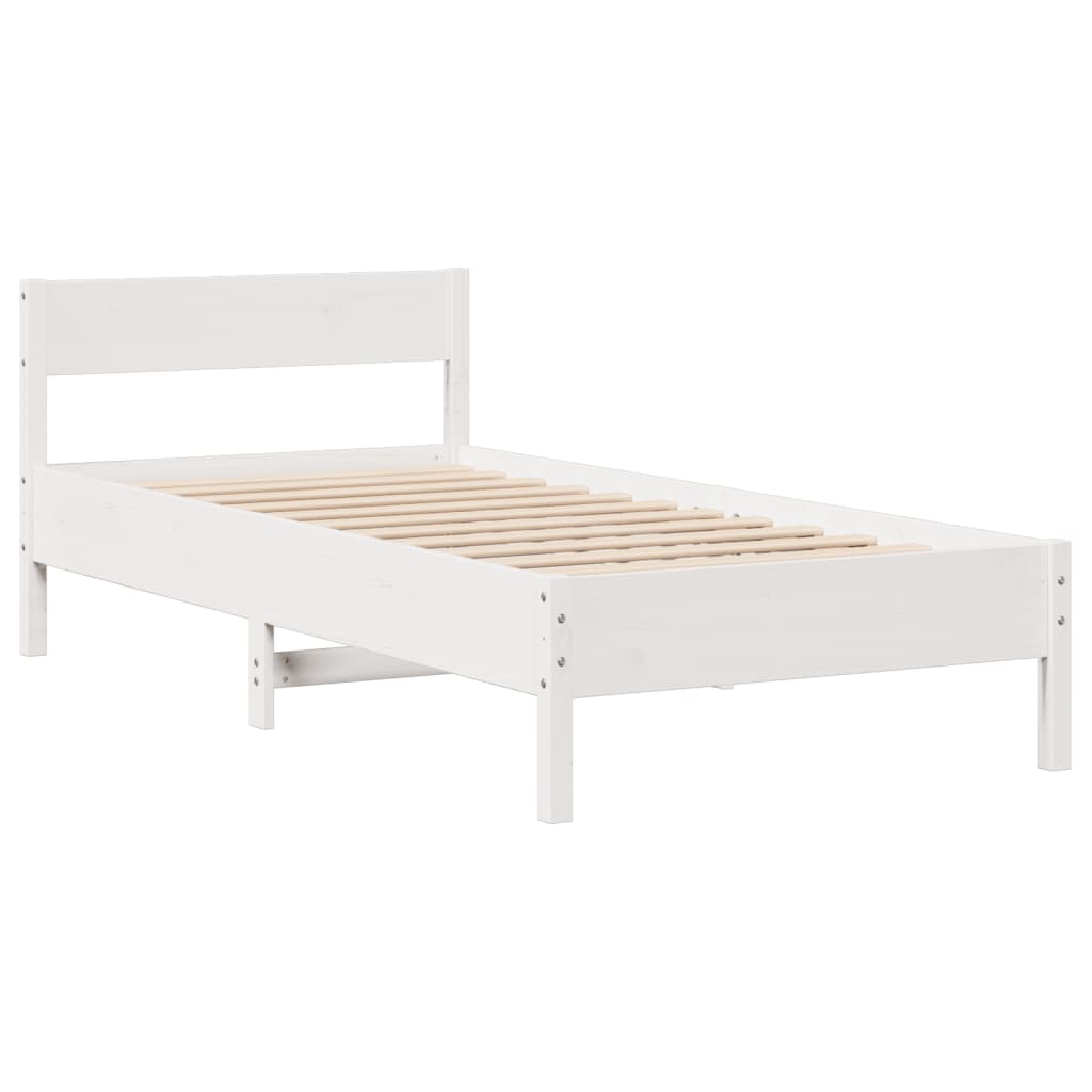 Bedframe zonder matras massief grenenhout wit 90x190 cm is nu te koop bij PeponiXL, paradijselijk wonen!