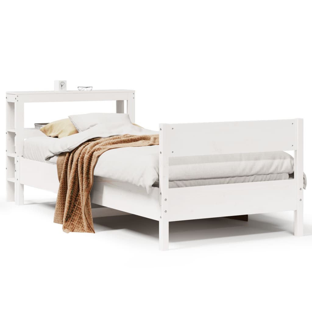 Bedframe zonder matras massief grenenhout wit 75x190 cm is nu te koop bij PeponiXL, paradijselijk wonen!