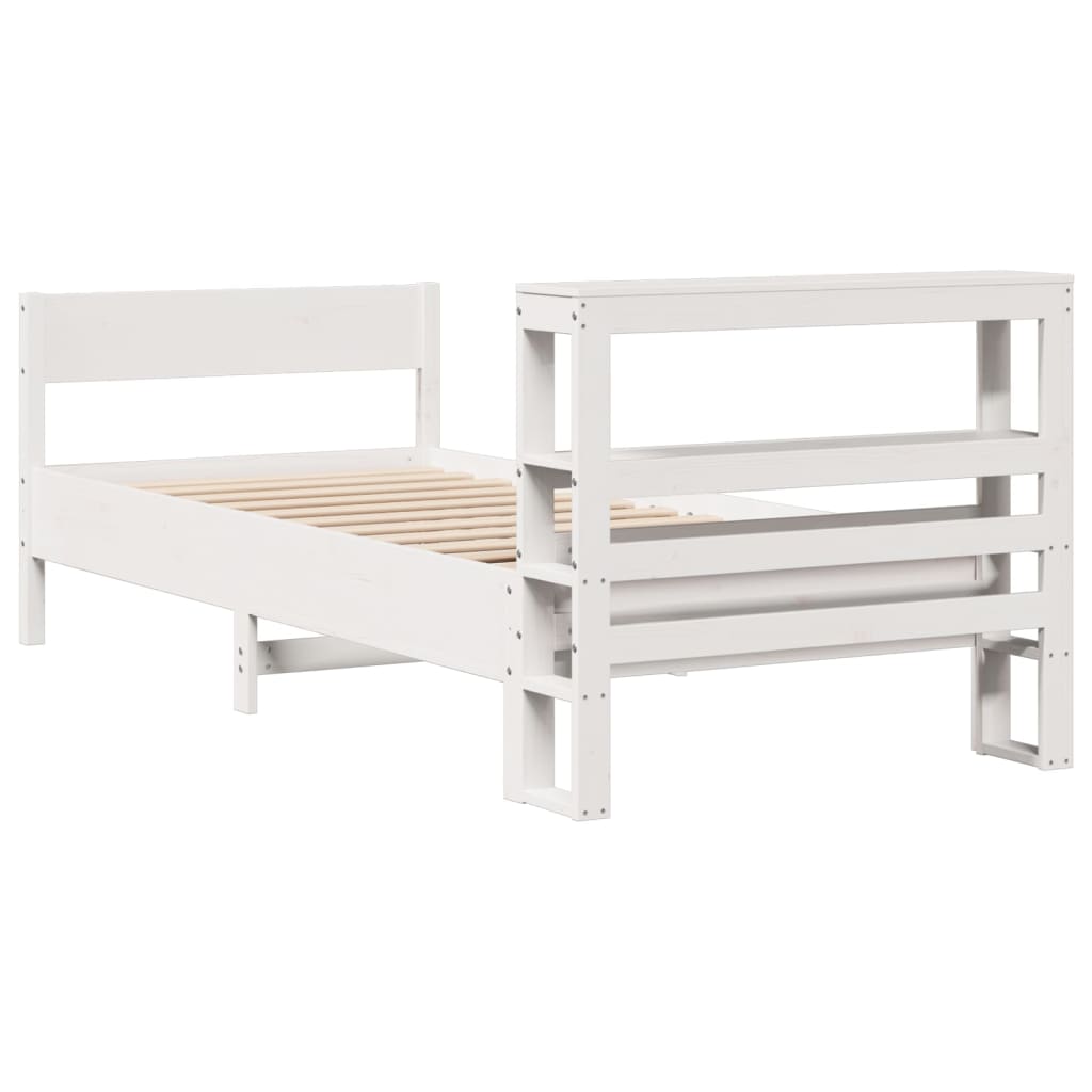 Bedframe zonder matras massief grenenhout wit 75x190 cm is nu te koop bij PeponiXL, paradijselijk wonen!