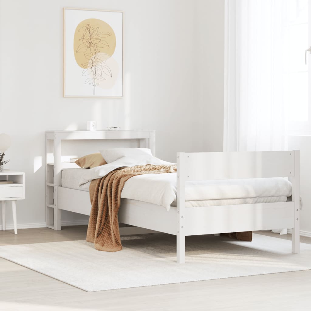 Bedframe zonder matras massief grenenhout wit 75x190 cm is nu te koop bij PeponiXL, paradijselijk wonen!