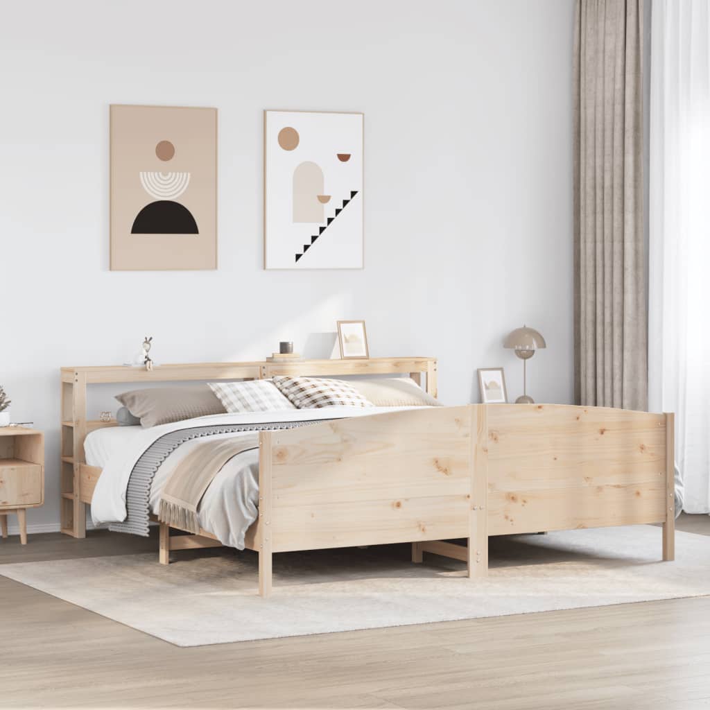 Bedframe zonder matras massief grenenhout 200x200 cm is nu te koop bij PeponiXL, paradijselijk wonen!