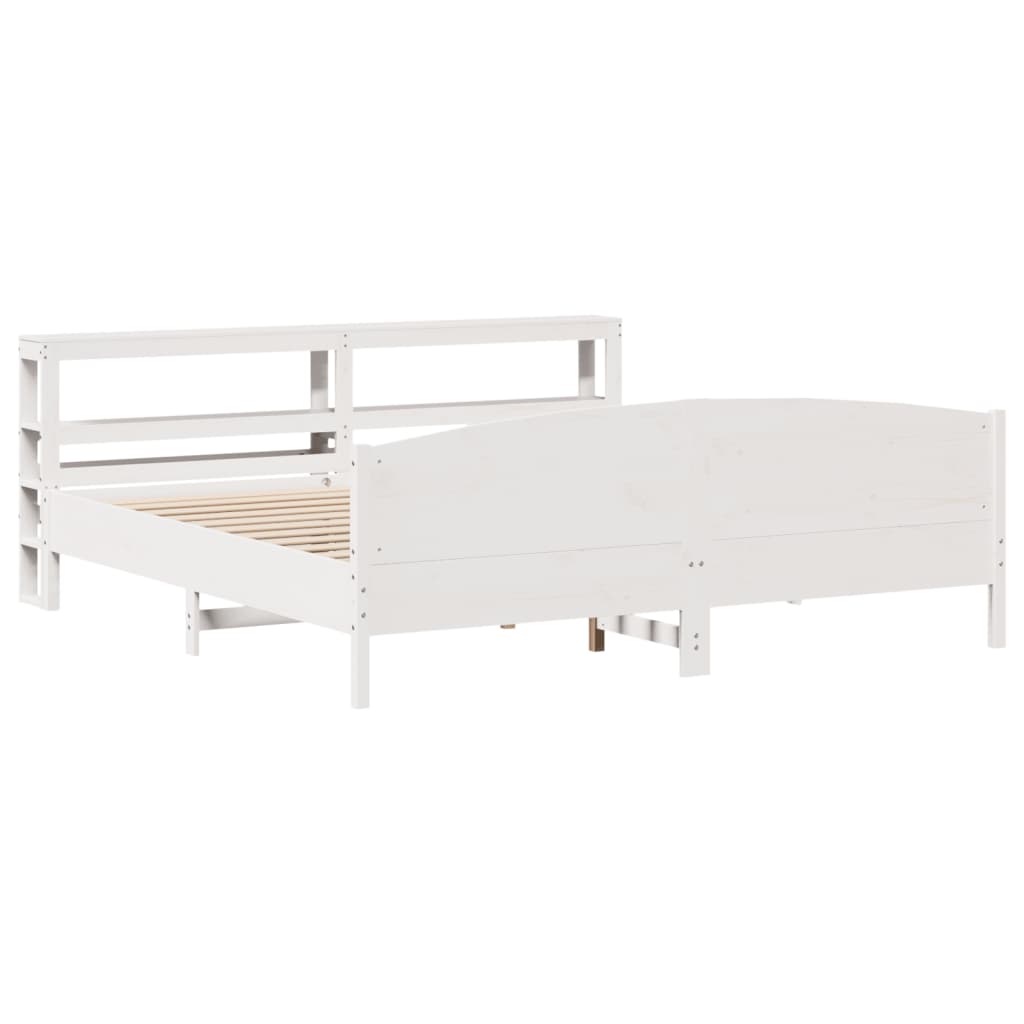 Bedframe zonder matras massief grenenhout wit 200x200 cm is nu te koop bij PeponiXL, paradijselijk wonen!