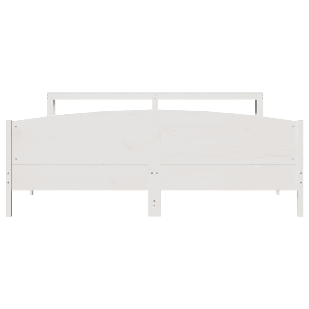 Bedframe zonder matras massief grenenhout wit 200x200 cm is nu te koop bij PeponiXL, paradijselijk wonen!