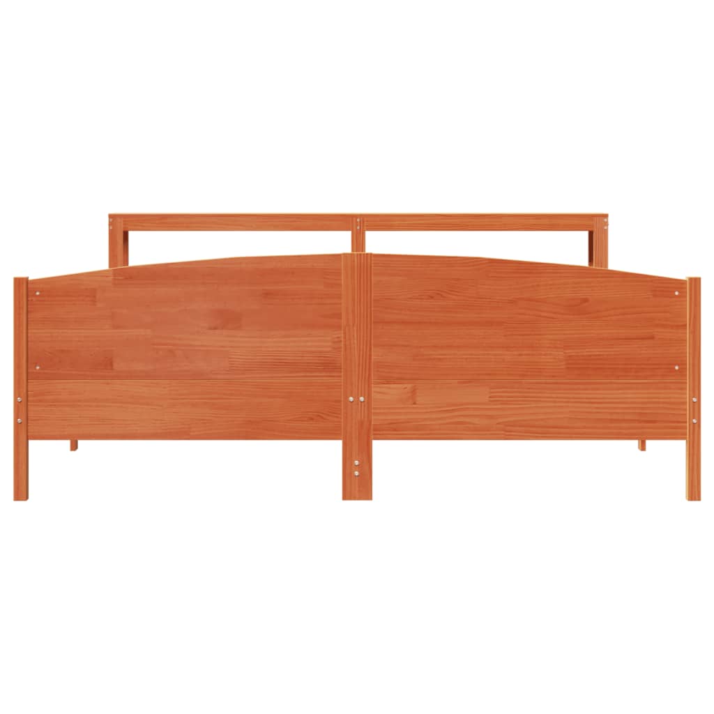 Bedframe zonder matras massief grenenhout wasbruin 200x200 cm is nu te koop bij PeponiXL, paradijselijk wonen!