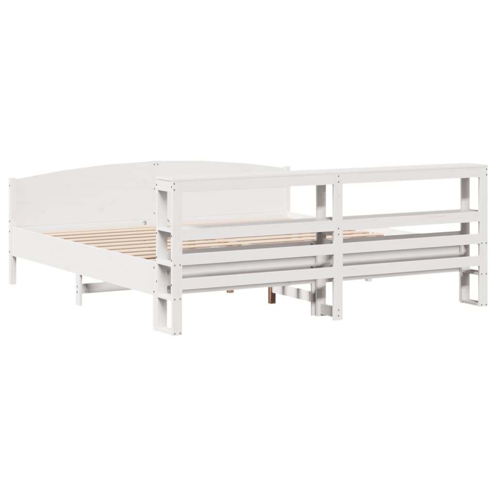 Bedframe zonder matras massief grenenhout wit 180x200 cm is nu te koop bij PeponiXL, paradijselijk wonen!