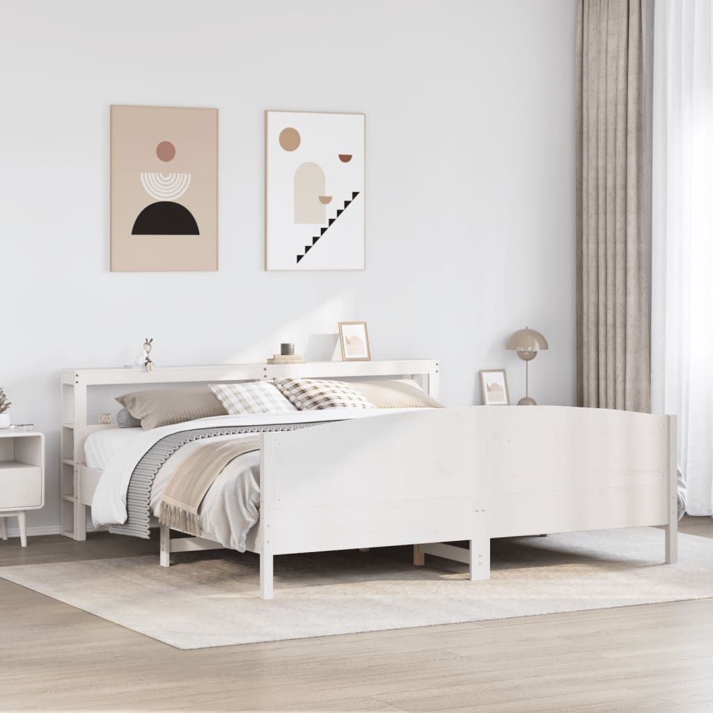 Bedframe zonder matras massief grenenhout wit 180x200 cm is nu te koop bij PeponiXL, paradijselijk wonen!