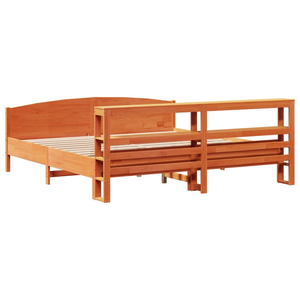 Bedframe zonder matras massief grenenhout wasbruin 180x200 cm is nu te koop bij PeponiXL, paradijselijk wonen!