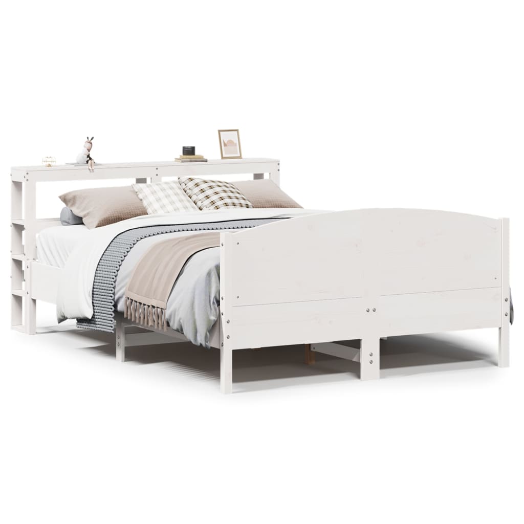 Bedframe zonder matras massief grenenhout wit 150x200 cm is nu te koop bij PeponiXL, paradijselijk wonen!