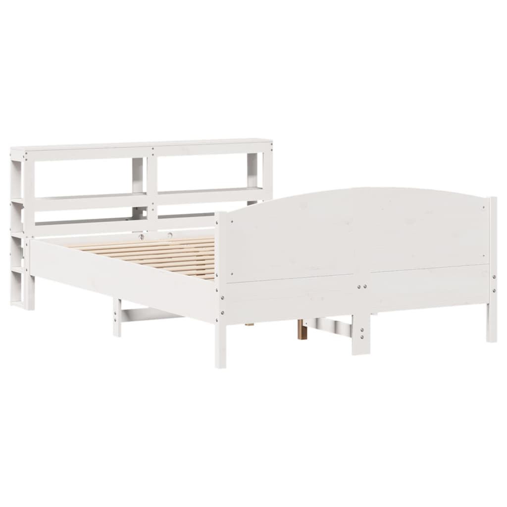 Bedframe zonder matras massief grenenhout wit 150x200 cm is nu te koop bij PeponiXL, paradijselijk wonen!