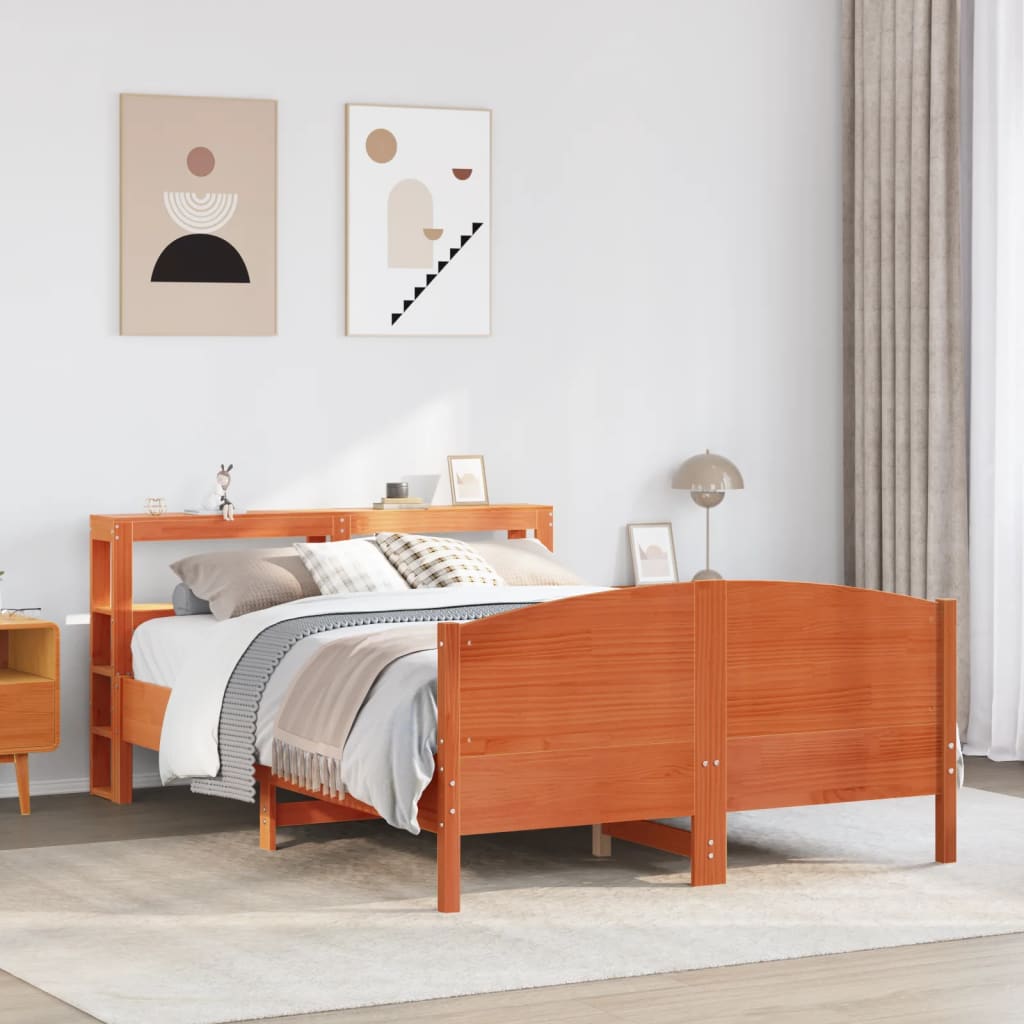 Bedframe zonder matras massief grenenhout wasbruin 120x200 cm is nu te koop bij PeponiXL, paradijselijk wonen!