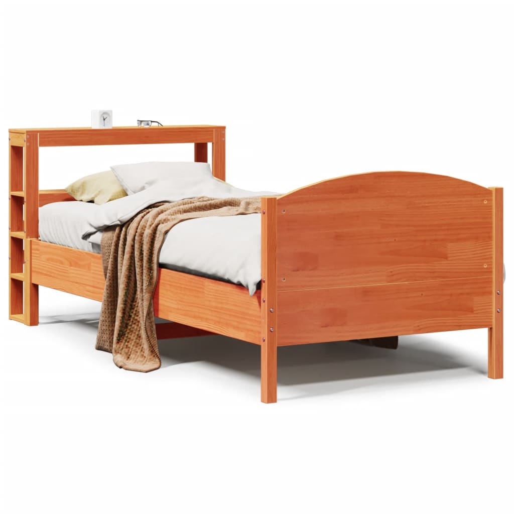 Bedframe zonder matras massief grenenhout wasbruin 100x200 cm is nu te koop bij PeponiXL, paradijselijk wonen!