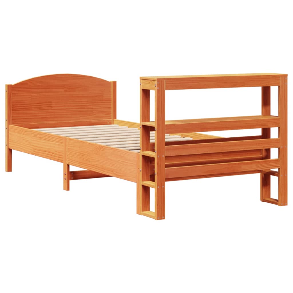 Bedframe zonder matras massief grenenhout wasbruin 100x200 cm is nu te koop bij PeponiXL, paradijselijk wonen!