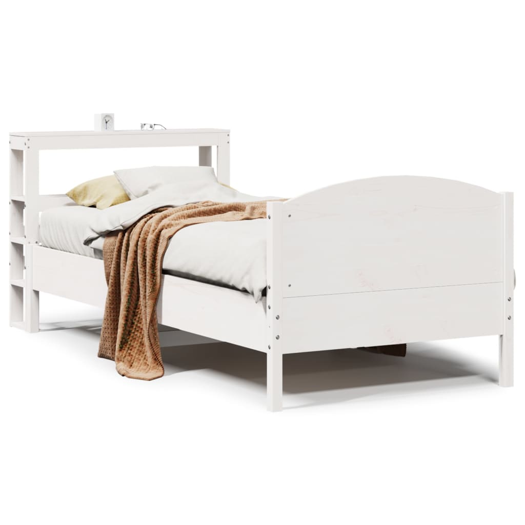 Bedframe zonder matras massief grenenhout wit 75x190 cm is nu te koop bij PeponiXL, paradijselijk wonen!