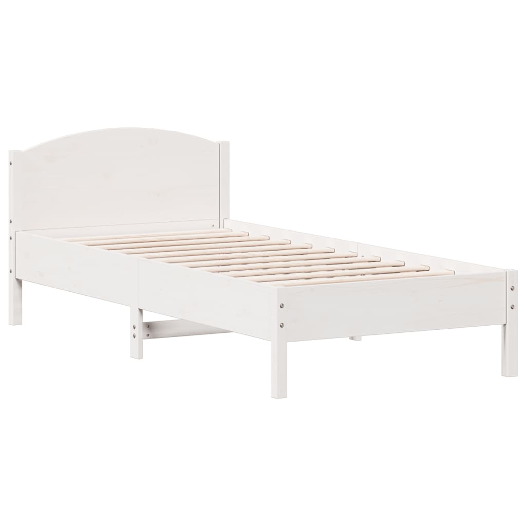 Bedframe zonder matras massief grenenhout wit 75x190 cm is nu te koop bij PeponiXL, paradijselijk wonen!