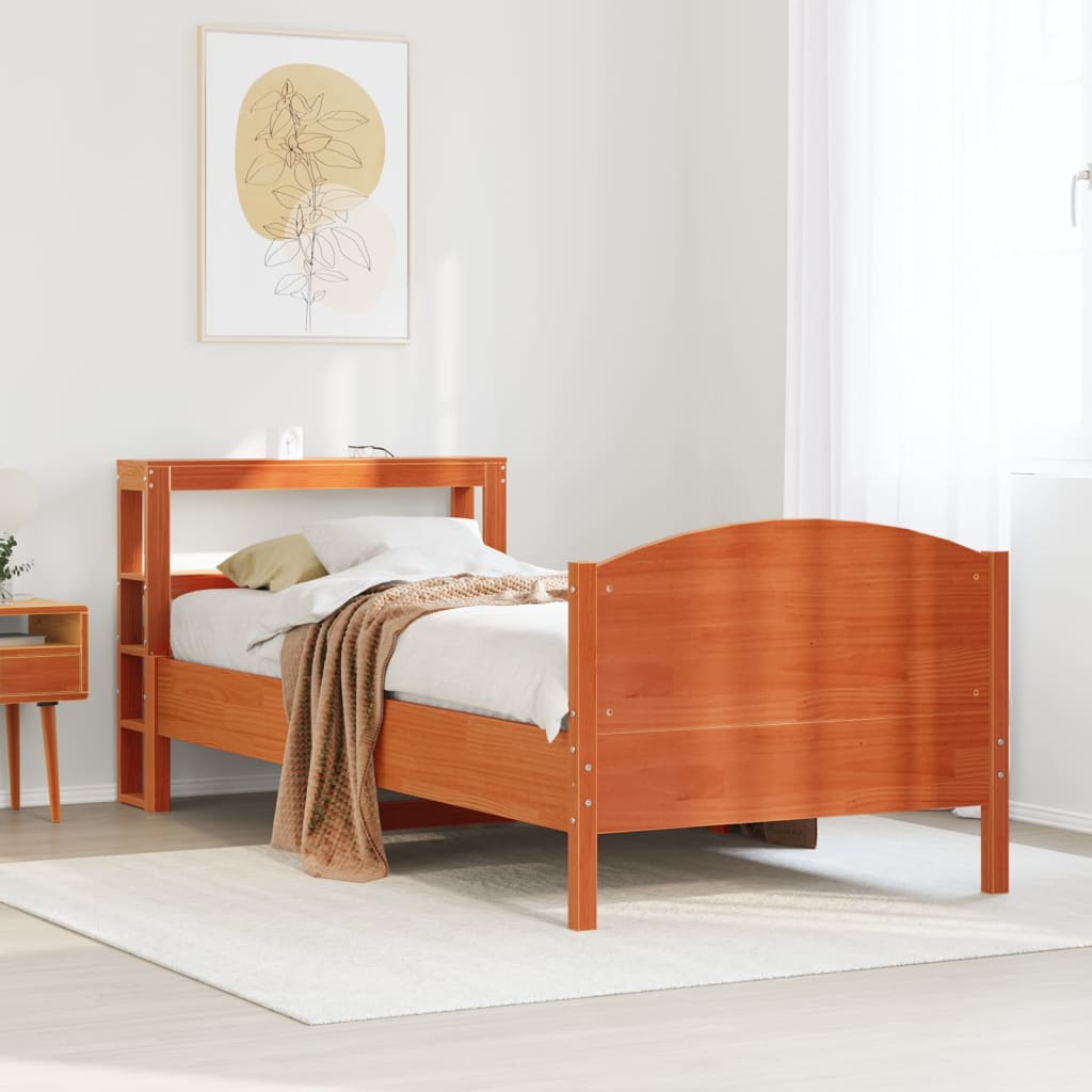 Bedframe zonder matras massief grenenhout wasbruin 75x190 cm is nu te koop bij PeponiXL, paradijselijk wonen!