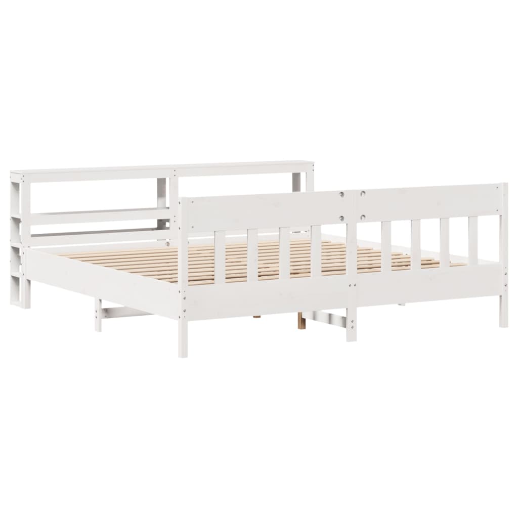 Bedframe zonder matras massief grenenhout wit 180x200 cm is nu te koop bij PeponiXL, paradijselijk wonen!