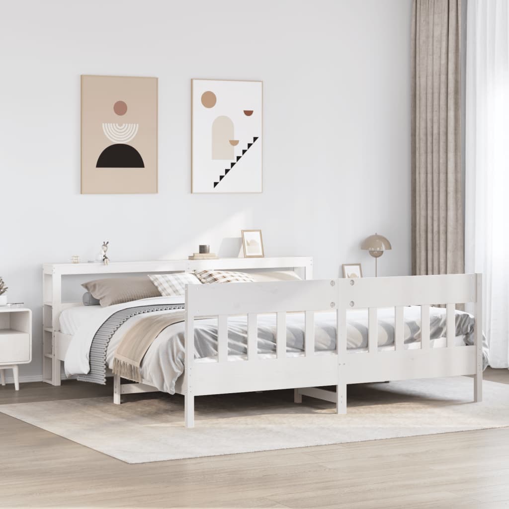 Bedframe zonder matras massief grenenhout wit 180x200 cm is nu te koop bij PeponiXL, paradijselijk wonen!