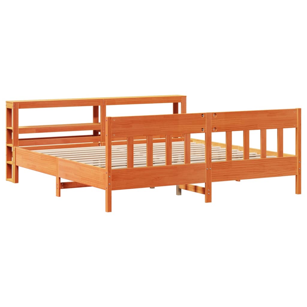 Bedframe zonder matras massief grenenhout wasbruin 180x200 cm is nu te koop bij PeponiXL, paradijselijk wonen!