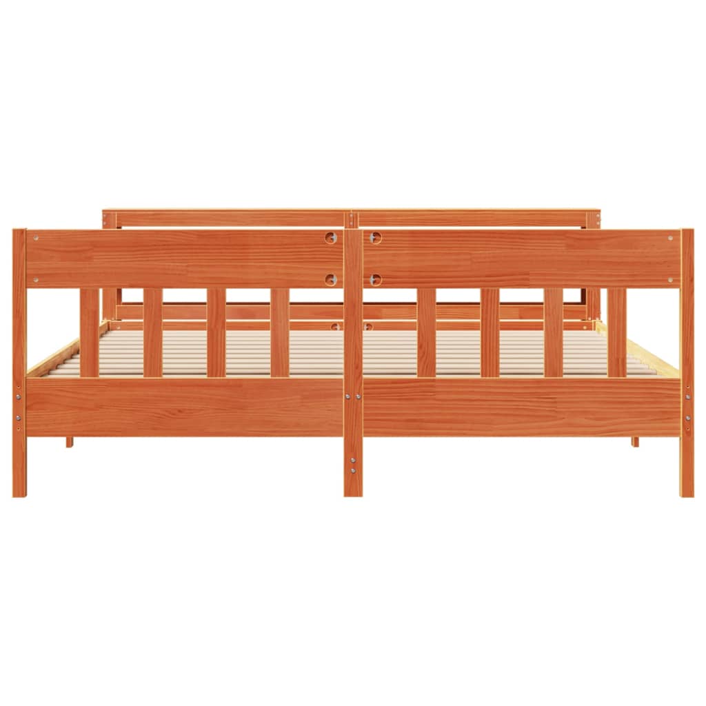 Bedframe zonder matras massief grenenhout wasbruin 180x200 cm is nu te koop bij PeponiXL, paradijselijk wonen!