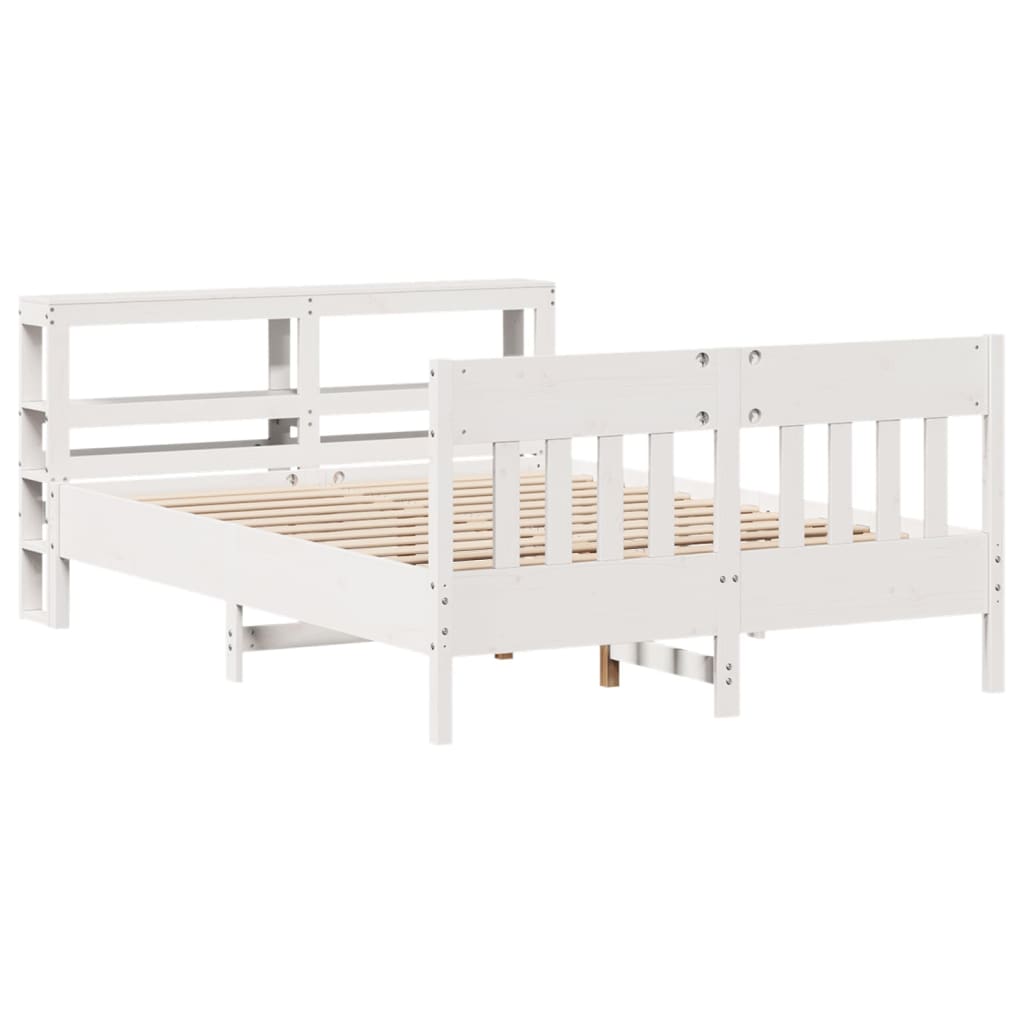 Bedframe zonder matras massief grenenhout wit 160x200 cm is nu te koop bij PeponiXL, paradijselijk wonen!