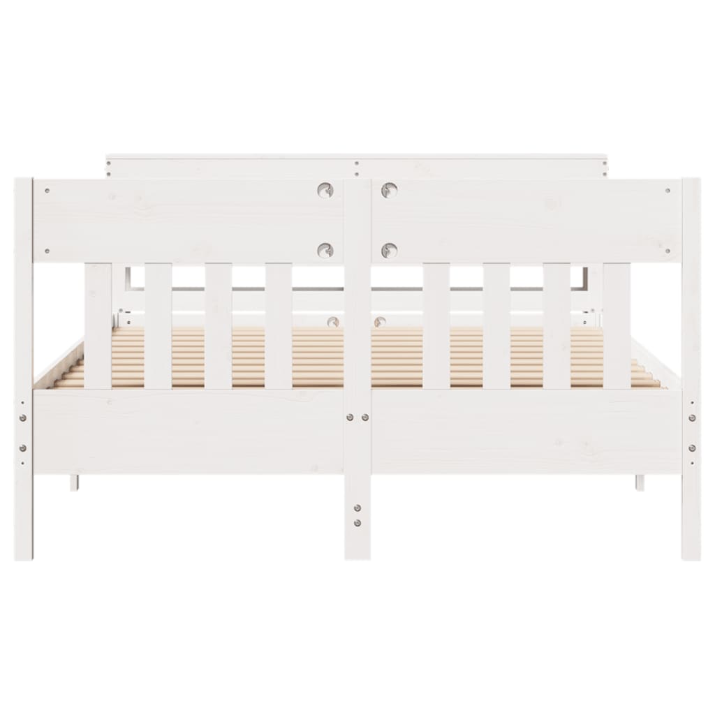 Bedframe zonder matras massief grenenhout wit 160x200 cm is nu te koop bij PeponiXL, paradijselijk wonen!
