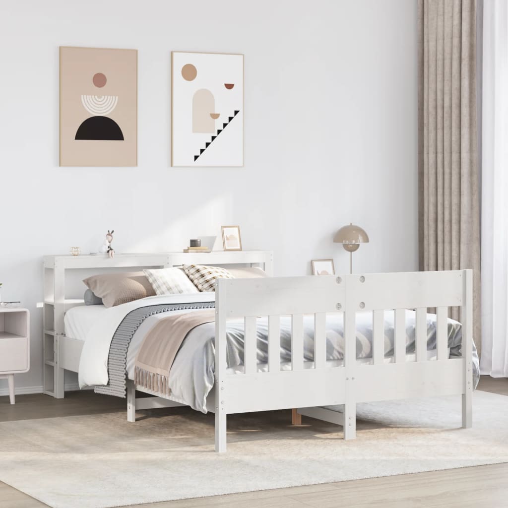 Bedframe zonder matras massief grenenhout wit 160x200 cm is nu te koop bij PeponiXL, paradijselijk wonen!