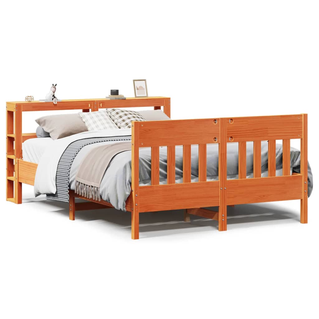 Bedframe zonder matras massief grenenhout wasbruin 160x200 cm is nu te koop bij PeponiXL, paradijselijk wonen!