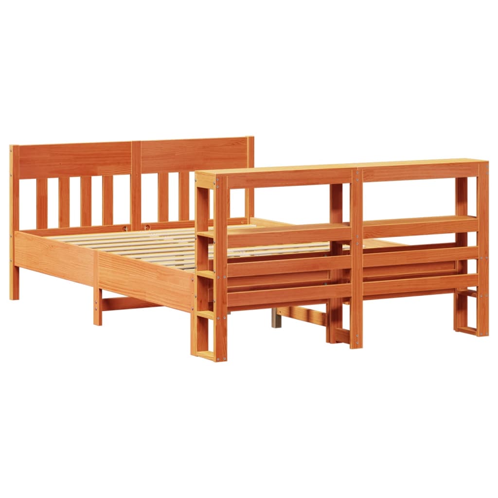 Bedframe zonder matras massief grenenhout wasbruin 150x200 cm is nu te koop bij PeponiXL, paradijselijk wonen!