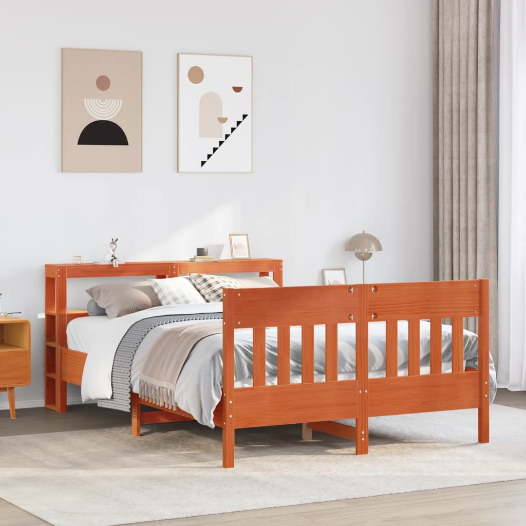 Bedframe zonder matras massief grenenhout wasbruin 150x200 cm is nu te koop bij PeponiXL, paradijselijk wonen!