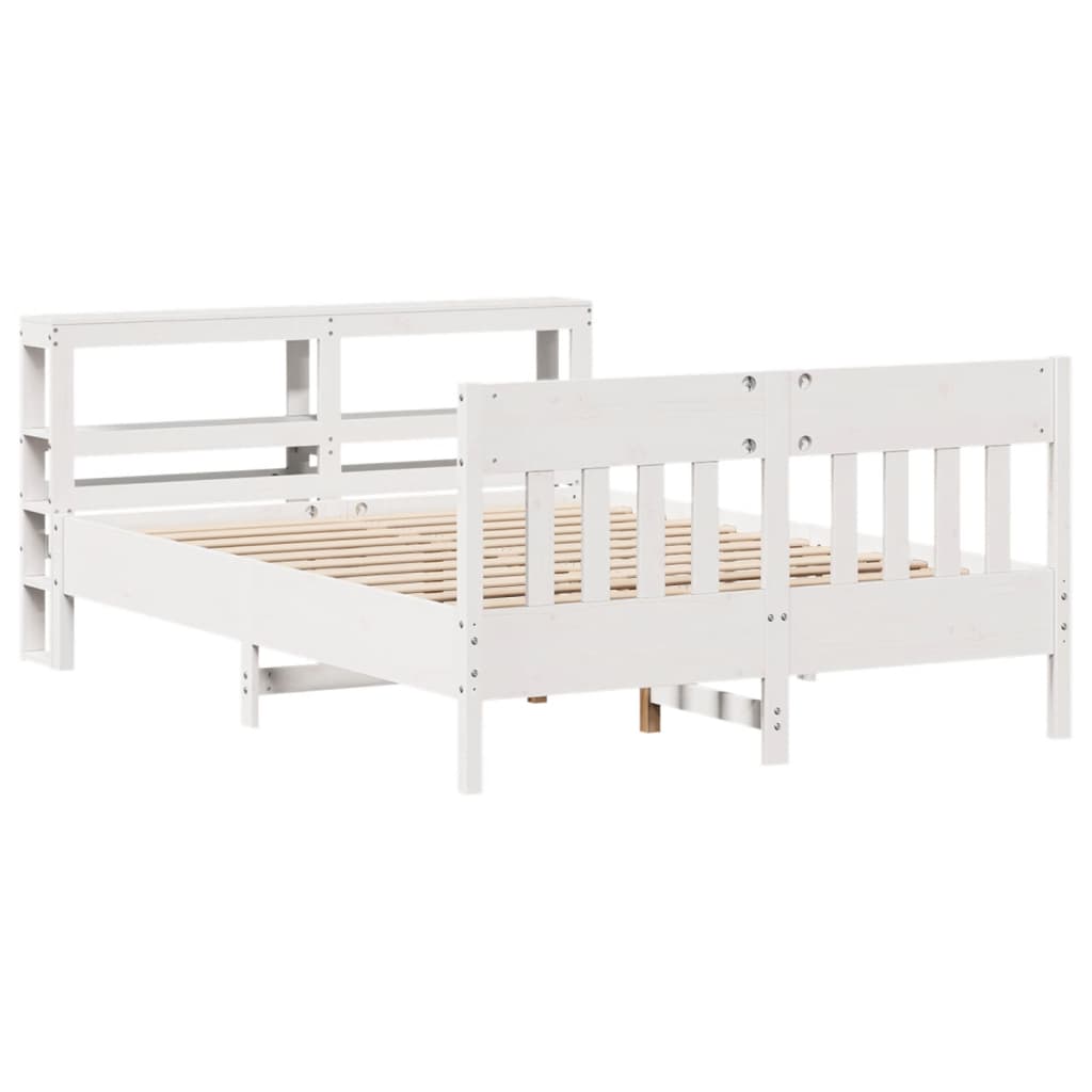 Bedframe zonder matras massief grenenhout wit 140x200 cm is nu te koop bij PeponiXL, paradijselijk wonen!