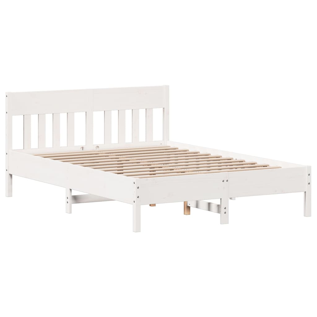 Bedframe zonder matras massief grenenhout wit 140x200 cm is nu te koop bij PeponiXL, paradijselijk wonen!