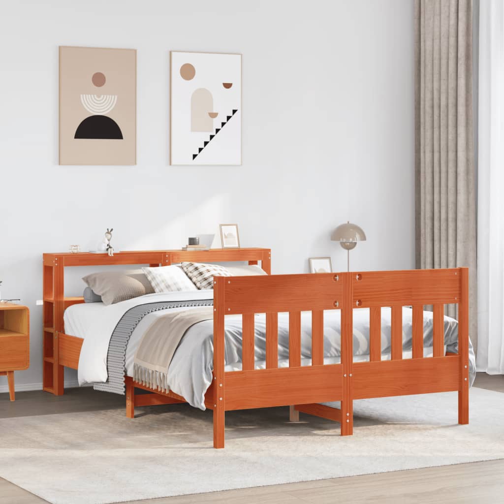 Bedframe zonder matras massief grenenhout wasbruin 120x200 cm is nu te koop bij PeponiXL, paradijselijk wonen!