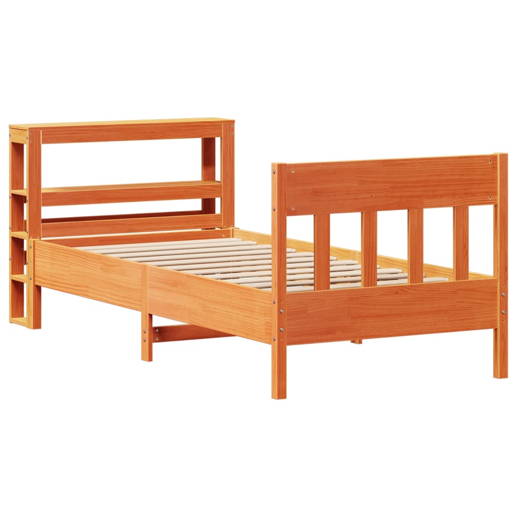 Bedframe zonder matras massief grenenhout wasbruin 100x200 cm is nu te koop bij PeponiXL, paradijselijk wonen!
