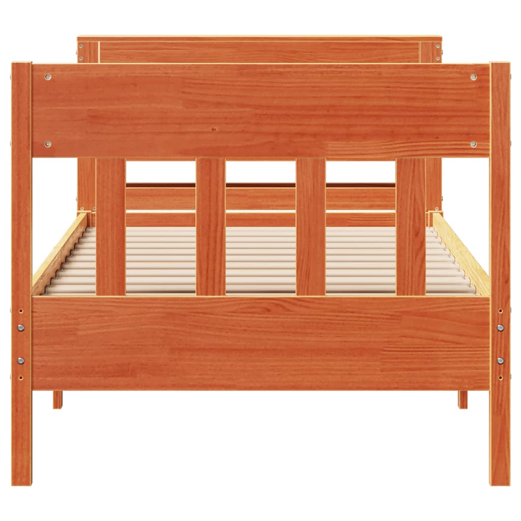 Bedframe zonder matras massief grenenhout wasbruin 100x200 cm is nu te koop bij PeponiXL, paradijselijk wonen!