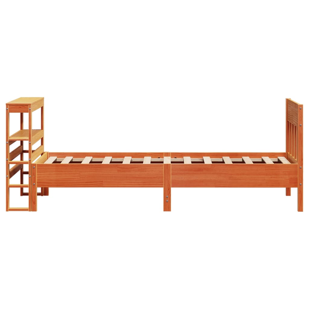 Bedframe zonder matras massief grenenhout wasbruin 100x200 cm is nu te koop bij PeponiXL, paradijselijk wonen!