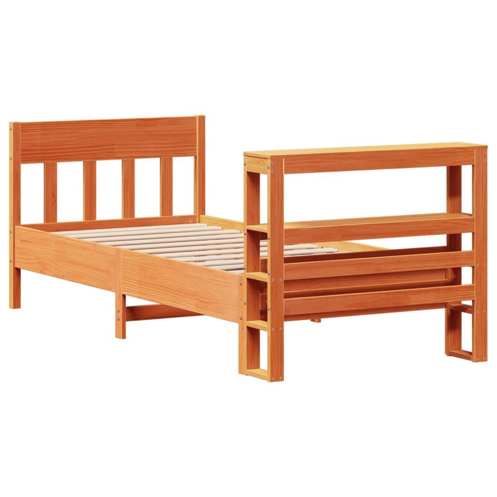 Bedframe zonder matras massief grenenhout wasbruin 100x200 cm is nu te koop bij PeponiXL, paradijselijk wonen!