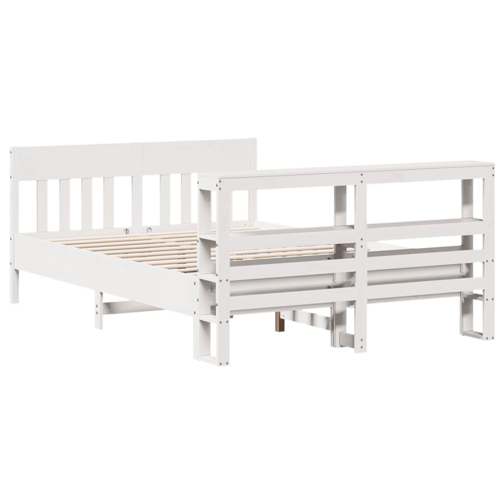 Bedframe zonder matras massief grenenhout wit 140x190 cm is nu te koop bij PeponiXL, paradijselijk wonen!
