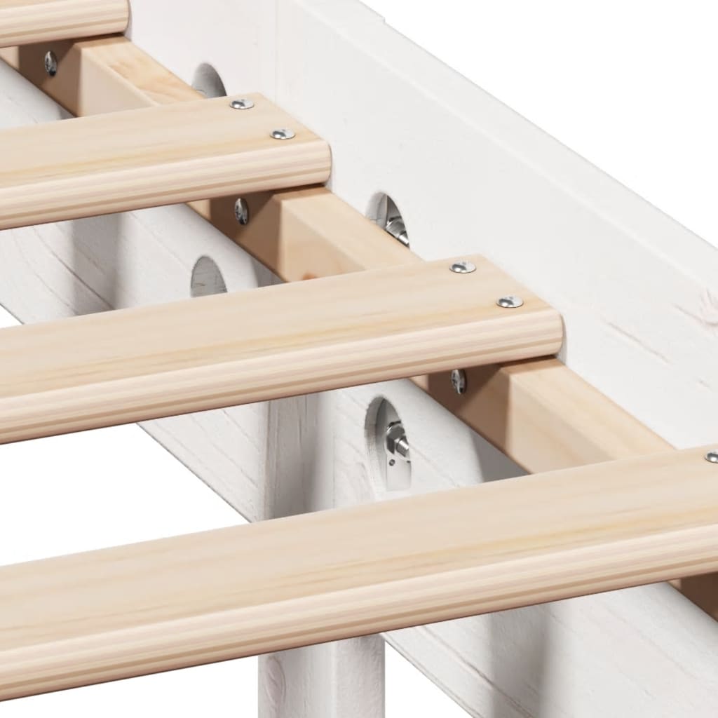 Bedframe zonder matras massief grenenhout wit 140x190 cm is nu te koop bij PeponiXL, paradijselijk wonen!
