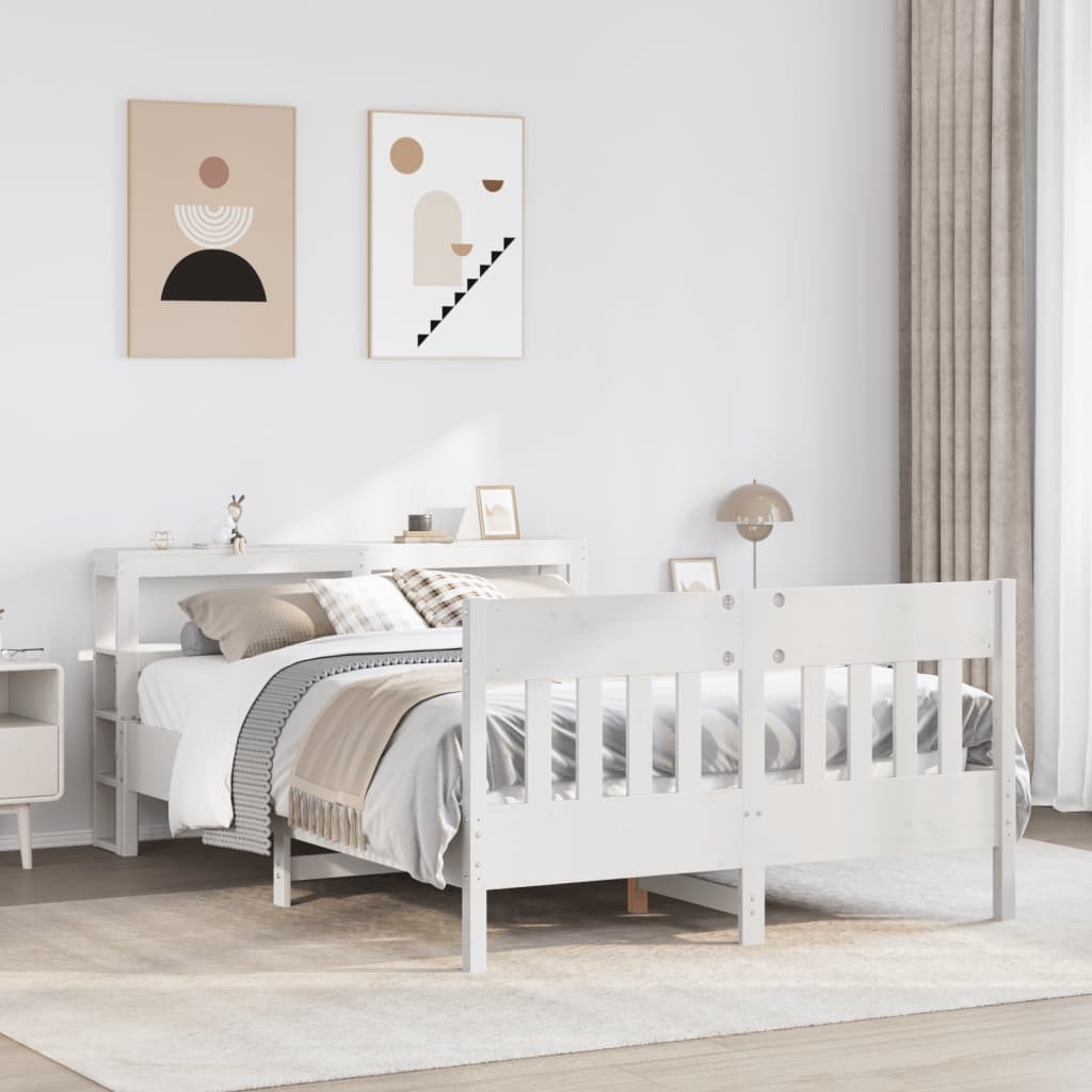 Bedframe zonder matras massief grenenhout wit 140x190 cm is nu te koop bij PeponiXL, paradijselijk wonen!